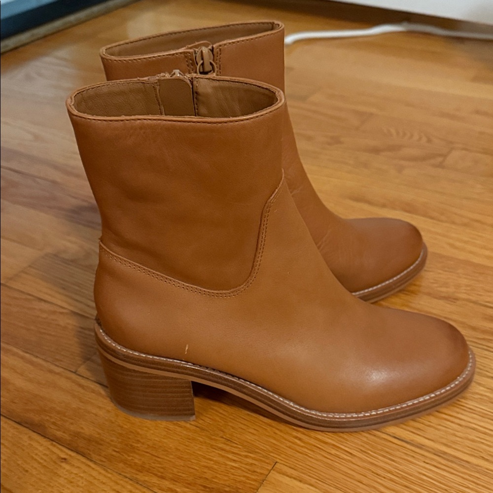 J. Crew leather block heel boots sz 8
